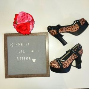 New! T.U.K. brand Leopard Platform Heels Size 7